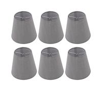 6pcs Fabric Lamp Shades, Grey Clip on Bulb Wall Light Shades Modern Lampshades for E14 Candle Bulb, Lamp Cover Classic Tapered Light Shade for Bedroom