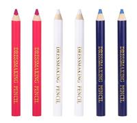 6pcs Fabric Markers for Sewing, Water Soluble Tailors Chalk Fabric Marking Pencil Pen for Dressmaking Quilt Quilting Embroidery DIY Tools Crafts Supplies (Red, Blue, White)