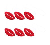 6pcs Fake Red Lips Prank Prop Vinyl Oversized Funny Mouth Halloween | Elastic String, Opens and Closes, Party Lips Prop for April Fools and Costume Use