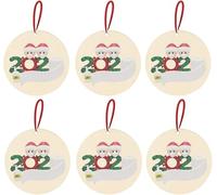 6pcs Family 2020 Christmas Ornament Family Members Gift Survivor Family Decorations Wooden Hanging Sign CutoutHoliday Tr
