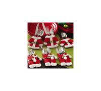 6Pcs Fancy Santa Christmas Decorations Silverware Holders Pockets Dinner Table Decor