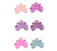 6pcs Fashion Bow Hair Claw Clip for Thick Wet Hair Sectioning | Plastic Design, Safe Use for Cutting Tasks, Tidy Hold for Busy Moms and Salon Work