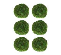 6Pcs Faux Dried Moss Balls Artificial Green Plant Handmade Sphere Moss Hanging Balls for Wedding Decors Party 8cm Green Artificial Flower Pot Supplies
