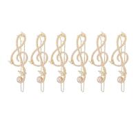 6pcs Faux Pearl Music Note Barrettes for Bridesmaid Hair