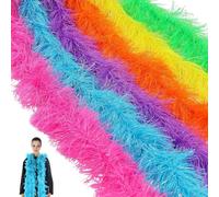 6Pcs Feather Boas Multipack, Feather Boas, Glow Sticks Party Packs, Feathers, Light up Headband For Diy Wedding Party Dancing Halloween Christmas Costume Home Decoration