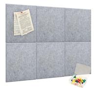 6pcs Felt Bulletin Board,120x90cm Large Felt Boards for Walls Alternative, 9mm Thick Felt Board Wall Photo Display Board with 50 Push Pins, Foldable Felt Board for Wall for Office Classroom Home Grey