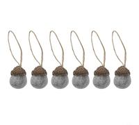 6pcs Felt for acorn Ornaments Red Christmas Tree Pendant 6pcs(Green)