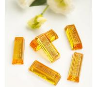 6pcs Feng Shui Golden Bar Figurines, 2.5'' Crystal Glass Gold Brick Bullion Paperweight Good Luck Wealth Prosperity Figurine for Feng Shui Decor, Home Office Decor Chinese Gifts