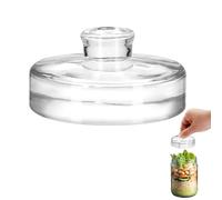 6Pcs Fermentation Glass Weights with Easy Grip Handles, Clear Canning Weights and Pickling Glass Weight for Wide Mouth Mason Jars, Fermenting Kit, Kimchi, Sauerkraut (6)