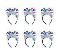 6Pcs Festival Football Tournament Hair Accessories Various Theme Hair Band for Enthusiastic Supporters Stadium Party Headdress
