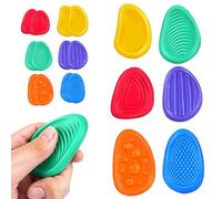 6PCS Fidget Toys Sensory Stones, Textured Worry Stone, Textured Soft Silicone Sensory Stone, Social Emotional Feelings Toys for Special Needs, Fidget Stress Toys for Anxiety Relief, for Kids, Adults