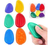 6Pcs Fidget Toys, Sensory Toys for Autism, Worry Stones Anxiety Relief Social Emotional Textured Silent Fidget Toys, Stress Calming Quiet Fidget Toy for Adhd in School