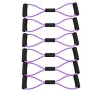 6PCS Figure 8 Exercise Bands, Resistance Bands with Handles Rope 8 Word Elastic Chest Expander for Arm and Shoulder Stretch (Purple)