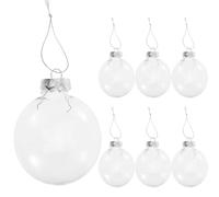 6pcs Fillable Christmas Bauble Balls Pet Flat Sphere