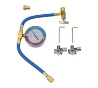 6pcs Filling Hose Set for R134A with Puncture Valve Adapter and Pressure Gauge Hose for Automotive and Home Air Conditioning System Maintenance