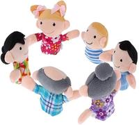 6Pcs Finger Puppet Set,Cloth Velvet Puppets,6 People Family Members Finger Puppets Set,Story Time,Party Favors,Christmas Stocking Stuffers,Finger Puppets,Accessories
