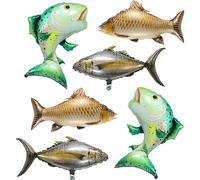 6Pcs Fish Balloons/Realistic Carp Tuna Salmon Balloons/Gone Fishing Baby Shower Decorations/Let’s Go Fishing Party Supplies/Little Fisherman Fish Fest Decor/Fishing Tournament Enthusiast Gift