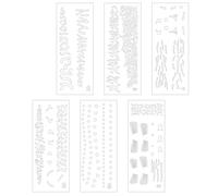 6Pcs Fishing Lure Painting Templates PVC Drawing Stencils for Artists Student Sketching Scrapbooking Home Decoration Painting Templates