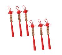 6pcs Five Emperors Money Car Hanging Chinese Knot Wealth Charm Chinese Lucky Coin Chinese Traditional Coin Home Decorations New Year's present Chinese Zodiac Alloy Chinese Red Knot