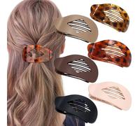 6PCS Flat Hair Claw Clips For Women, Curved Design Duckbill Clips For Thick Fine Hair, Large Strong Hold Banana Clip Hairs-Grip Accessories Girls Mothers Sister Bestie, Bobby Pins Birthday Gifts