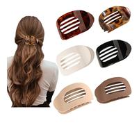 6PCS Flat Hair Clips for Women, French Design Flat Hair Claws, Secure Hold Inner Teeth Hair Claw Clips, Strong Hold No Slip Hair Barrettes For Lying Down Holiday Christmas Gifts