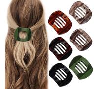 6Pcs Flat Hair Clips for Women,Volume Flat Top Round Pink Clip for Thick or Thin Hair,Picura Large Hair Claw Clips Strong Hold No Slip Hair Barrettes