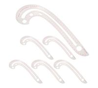 6pcs Flexible French Curve Ruler Set for Garment Pattern Drafting | Plastic Templates with Calibrated Marks, Multi-shape Contours, for School Classes and Home Sewing