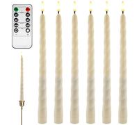6PCS Flickering Flameless Taper Candle, LED Dinner Candles 3D Wick Candlesticks, Led Candles Flickering, LED Taper Candle for Home Christmas Wedding
