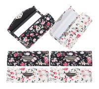 6pcs Floral Lipstick Box with Mirror, Compact Travel Storage Case | Fabric and Metal Details, Flip Cover Design, for Lipsticks and Gloss, Daily Use and Travel