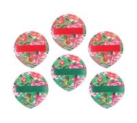 6pcs Floral Teardrop Makeup Sponge Puff Thickened Grip for Foundation | Polyurethane and Faux Leather, Easy to Hold, Comfortable to Use, Natural Finish for Powder Application