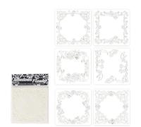 6Pcs Floral Theme Painting Templates 5x5Inch PET Drawing Stencils for Painting Card Making Scrapbooking Album Decoration Recyclable Stencil Set