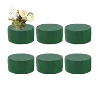 6pcs Florist Foam Blocks, Green Dried Flower Mud Round Brick, Water-Resistant Foam Bricks For Flower Arrangement, Reusable Floral Base For Fresh Artificial Flowers