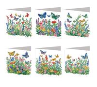 6pcs Flourishing Butterflies DIY Greeting Card Set with Envelopes