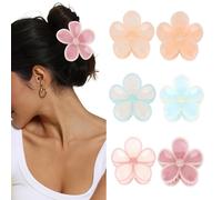 6Pcs Flower Claw Clips Jaw Clip for Hair Non Slip Clips for Thin/Medium/Thick Cute Claw Flower Hair Accessories Unique Gifts for Women