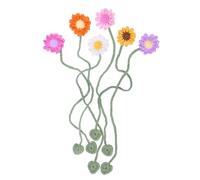 6PCS Flower Crochet Bookmarks for Women, Colorful Knitted Floral Bookmark Set, 6 Styles Flowers Book Marks, Daisy Sunflower Reading Accesssory for Book Lovers, Readers, Teachers, Students