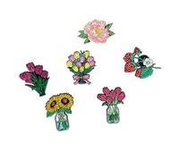 6PCS Flower Enamel Pins Bulk,Mixed Styles Tulip Strawberry Sunflower Hibiscus Flower Alloy Brooches Pins for Women Jewelry Backpack Clothes Decoration Presents Hats Decorations