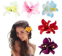6pcs Flower Hair Clips, Artificial Tropical Flower Clip for Seaside Holiday,Weddings and Bridal Parties,Hawaiian Inspired Hair Flowers for Girls,Vintage Hairpins