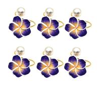 6pcs Flower Napkin Buckles Decorative Plastic Rings for Dinner Settings | Elegant Flower Shape, Smooth Bright Finish, for Paper or Cloth Napkins, Festive Table Decor