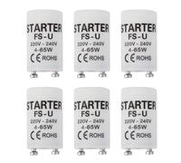 6PCS Fluorescent Light Starter - 4-65W Tube Light Starters with Inbuilt Condenser - Energy Efficient Strip Lamp Starter Units for T8 & T12 Fluorescent Tubes - 220-240V [Energy Class A]