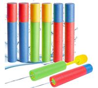 6PCS Foam Water Guns, 25CM Water Pistols for Kid, Push Pull Type Water Blaster, Fun Foam Water Squirter, Summer Super Super Soaker Guns for Boys Girls Adult Outdoor, Beach, Pool, Garden