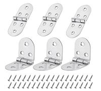 6PCS Folding Flip Top Hinge, Folding Hinges Metal Edge Backflap Cabinet Butt Hinges 270 Degree Folding Table Hinges