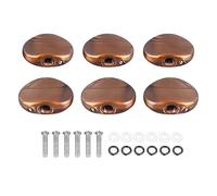 6Pcs Folk Guitar String Button Plastic Guitar Tuning Peg Buttons Handle Knob Head Cap Tuner Tuning Peg Buttons Guitar Parts (Coffee)