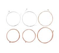 6Pcs Folk Guitar Strings E-1st B-2nd Steel Wire Smooth Strings G-3rd D-4th A-5th E-6th Steel Core Phosphor Copper Alloy Wound for 6 Guitars