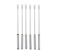 6pcs Fondue Forks, Stainless Steel Chocolate Cheese Dessert Pot Forks Kitchen Tool Tableware, Long Suitable for Household Commercial Use for Melted Cheese Chocolate