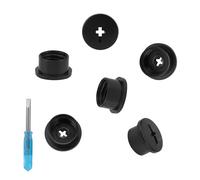 6pcs Football Helmet Bladder Valve Screws for Riddell Speedflex and Speed Icon, High Impact Resistant Rugby Bladder Valve Caps Kit with Screwdriver Football Helmet Parts Accessories for Youth (Black)