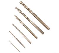 6pcs for HSS M35 Cobalt Drill Bit Set 2/3/4/5/6mm for Metal Stainless Steel, 135° Split Point Tip, Round Shank, for Handheld & Stationary Drilling Use
