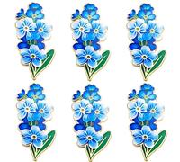6pcs Forget Me Not Pin Badge, Forget Me Not Brooch, Forget Me Not Gifts, Suitable for Various Activities, Gatherings, Meetings and Social Events