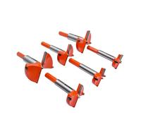 6PCS Forstner Drill Bit Boring Hole Saw Set 30/35/40/45/50/60mm Tungsten Carbide Steel Hinge Cutter Tool Kits for Wood Plastic Plywood, Large Forstner Bits Set