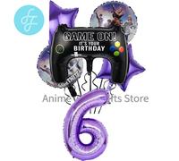 6Pcs Fortnite Birthday Balloon Set Aluminum Film 32In Number Balloons