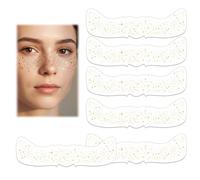 6PCS Freckles Face Tattoo, Waterproof Glitter Tattoos for Women with Natural-Looking Sparkle Design, Easy Apply Face Glitter Festival Accessories for Girls Rave Party Cosplay Events